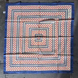 100% cotton vintage scarf Anne Fogarty 60s 70s art deco mod polka dot geometric